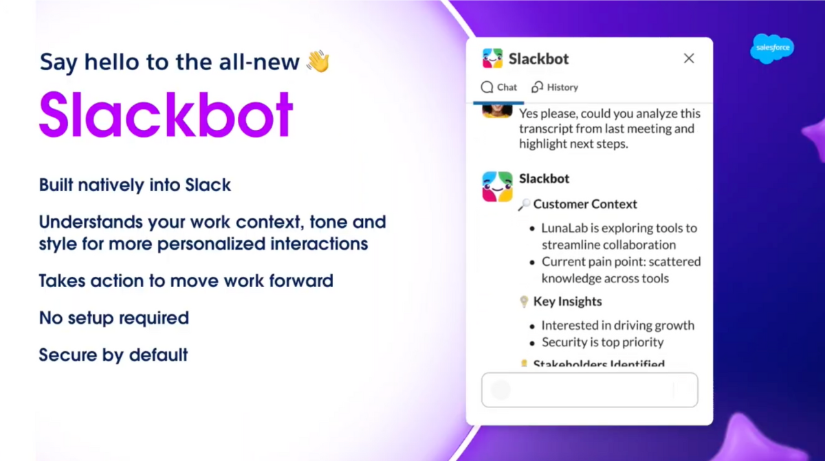 An image introducing the 'all-new' Slackbot