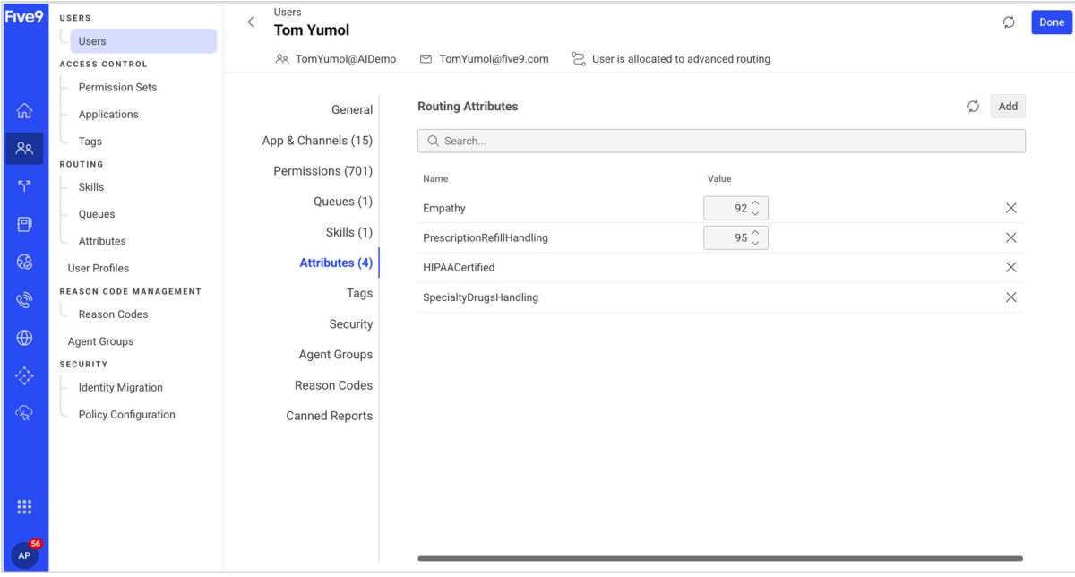 five9 genius routing
