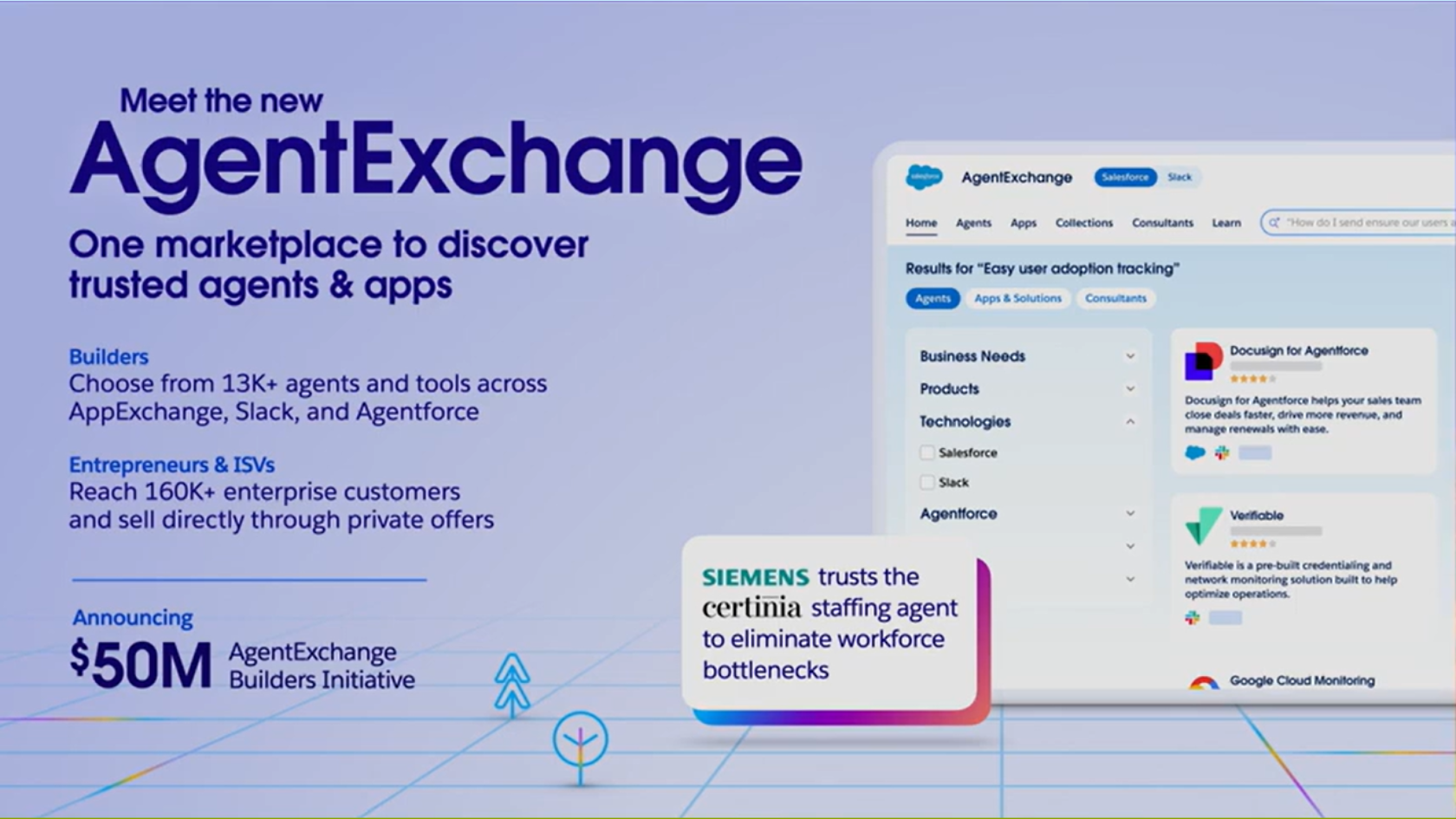 An image introducing the new Salesforce AgentExchange