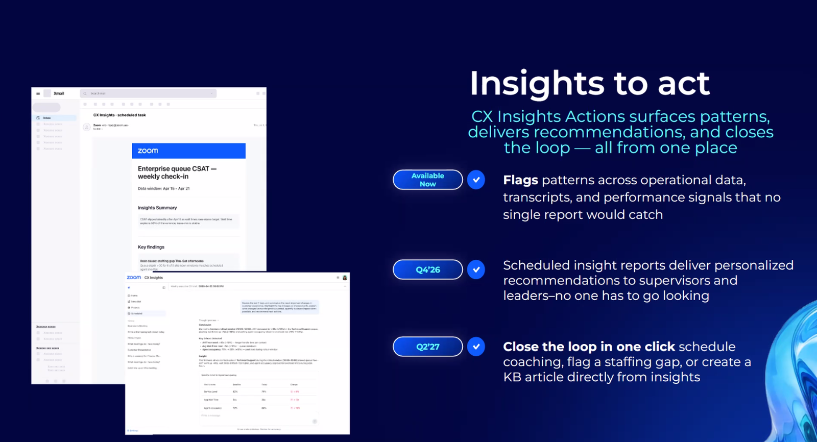 An image introducing the new-look Zoom CX Insights